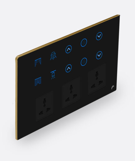 Blackcat Exotic 2 Switch, 2 Fan, 1 Curtain, 3 Socket Panel - 12M (2,2,1,3)