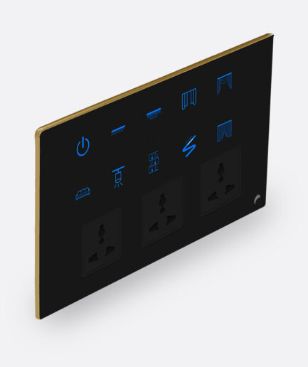 Blackcat Exotic 8 Switch, 1 Curtain, 3 Socket Panel - 12M (8,0,1,3)