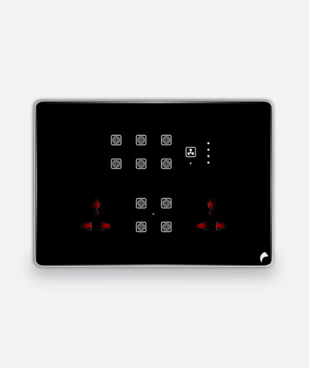 Blackcat Cyprus 10 Switch, 1 Fan, 2 Socket Glass Touch Panel - 12M (10,1,0,2)