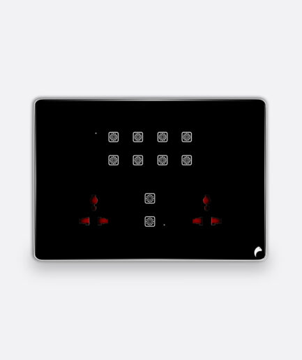 Blackcat Cyprus 10 Switch, 2 Socket Glass Touch Panel - 12M (10,0,0,2)