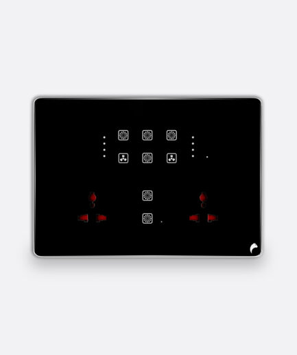 Blackcat Cyprus 6 Switch, 2 Fan, 2 Socket Glass Touch Panel - 12M (6,2,0,2)