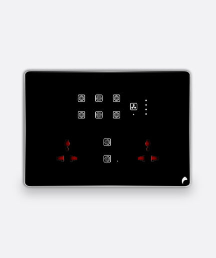 Blackcat Cyprus 8 Switch, 1 Fan, 2 Socket Glass Touch Panel - 12M (8,1,0,2)