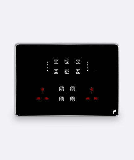 Blackcat Cyprus 8 Switch, 2 Fan, 2 Socket Glass Touch Panel - 12M (8,2,0,2)