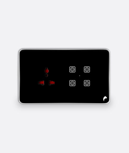 Blackcat Cyprus 4 Switch, 1 Socket Glass Touch Panel - 4M (4,0,0,1)