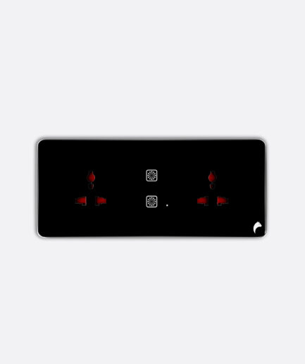 Blackcat Cyprus 2 Switch, 2 Socket Glass Touch Panel - 6M (2,0,0,2)