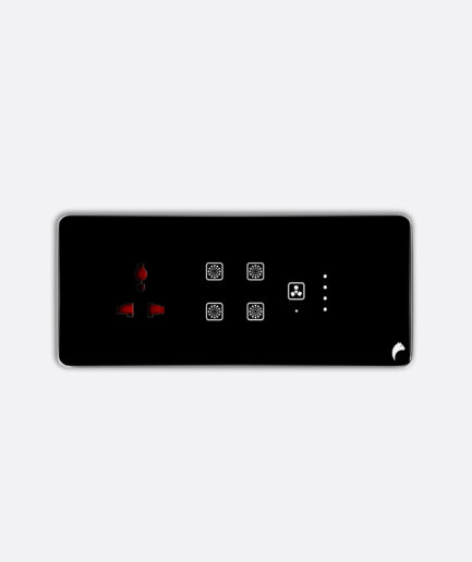 Blackcat Cyprus 4 Switch, 1 Fan, 1 Socket Glass Touch Panel - 6M (4,1,0,1)