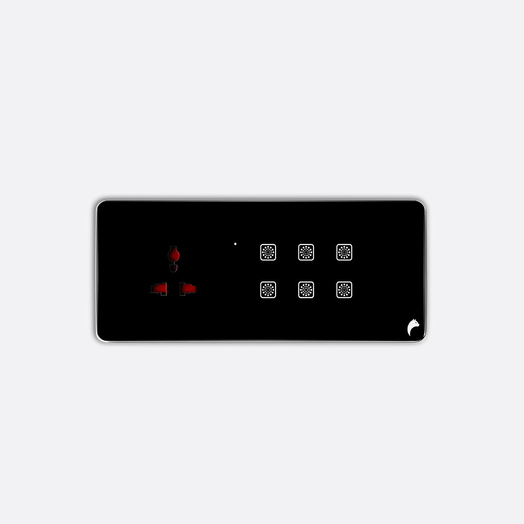 BC 6M 6 Switch 1socket - Black