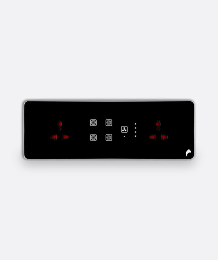 Blackcat Cyprus 4 Switch, 1 Fan, 2 Socket Glass Touch Panel - 8M (4,1,0,2)