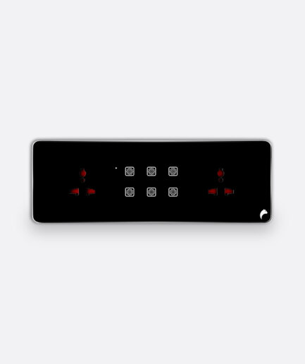 Blackcat Cyprus 6 Switch, 2 Socket Glass Touch Panel - 8M (6,0,0,2)